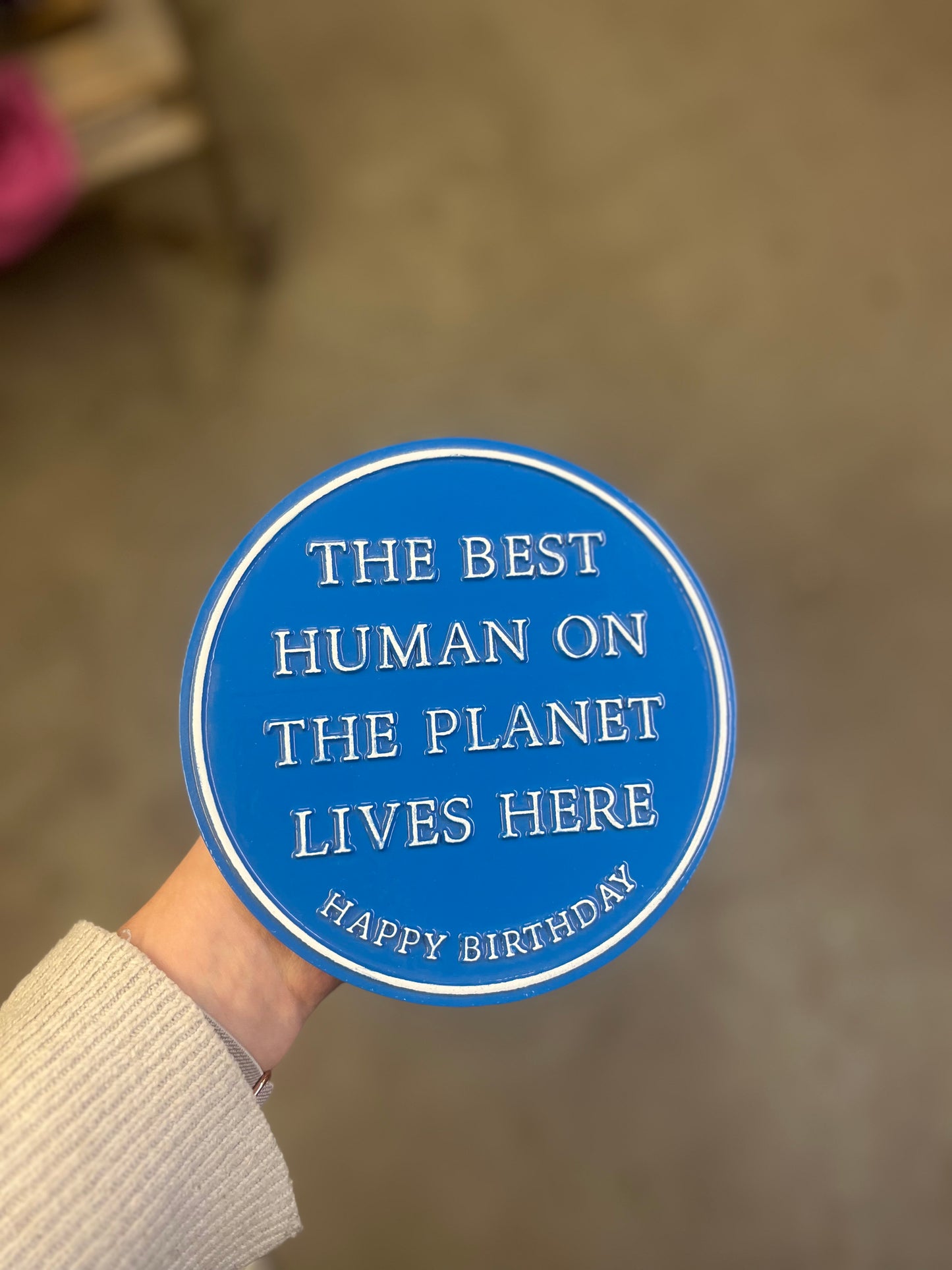 Blue Circle Plaque - 17cm Circle