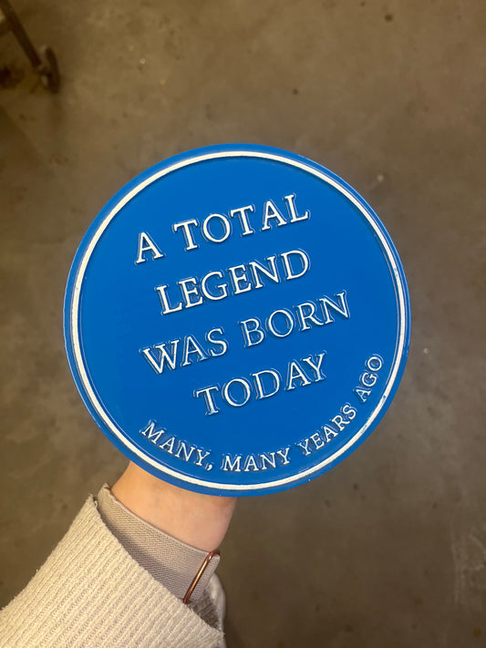 Blue Circle Plaque - 17cm Circle