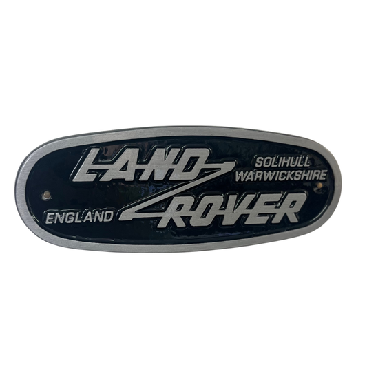 Cast aluminium Land Rover Solihull Oval plaque (FN1)
